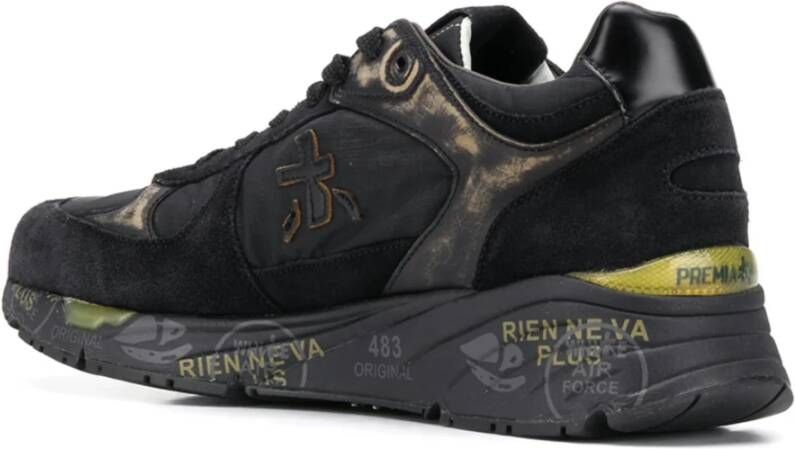 Premiata Zwarte platte schoenen Black Heren