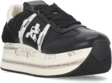 Premiata Zwarte Sneakers met Contrasterende Details Black Dames