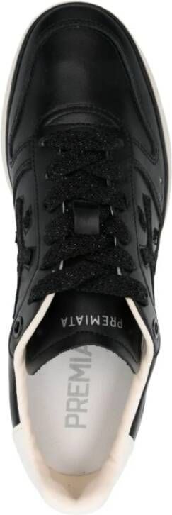 Premiata Zwarte Sneakers met Logo Details Black Dames