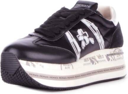 Premiata Zwarte Sneakers met Suède Details Black Dames