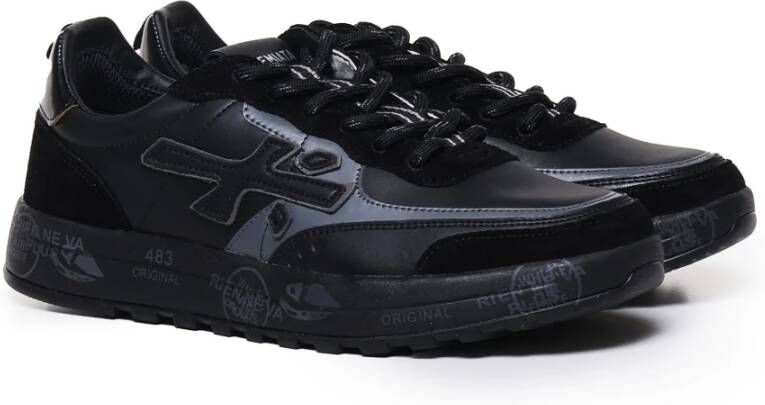 Premiata Zwarte Sneakers met Suède Inzetstukken Black Heren