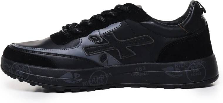 Premiata Zwarte Sneakers met Suède Inzetstukken Black Heren