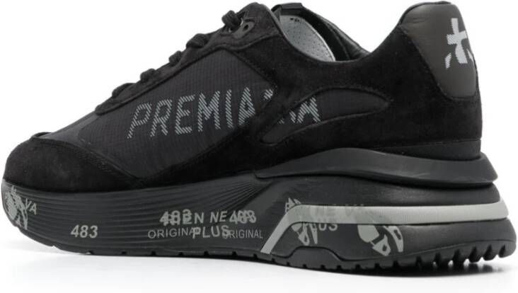 Premiata Nylon en Suède Sneakers Black Heren