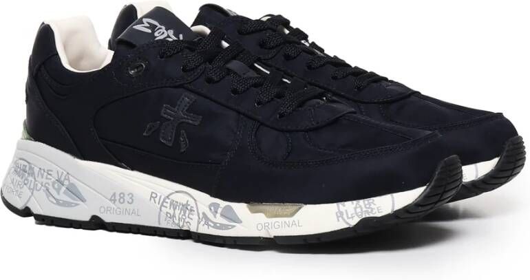 Premiata Zwarte Sneakers Ronde Neus Vetersluiting Black Heren