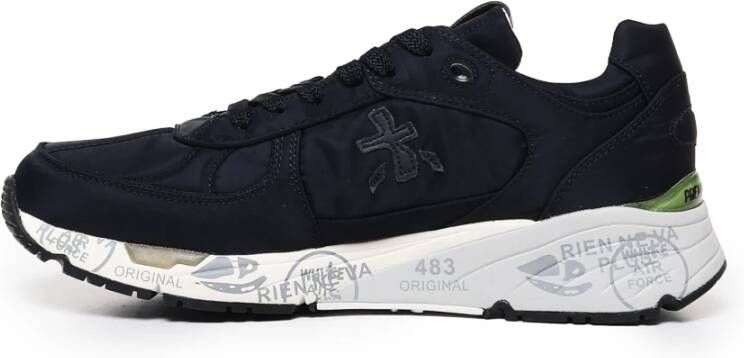 Premiata Zwarte Sneakers Ronde Neus Vetersluiting Black Heren