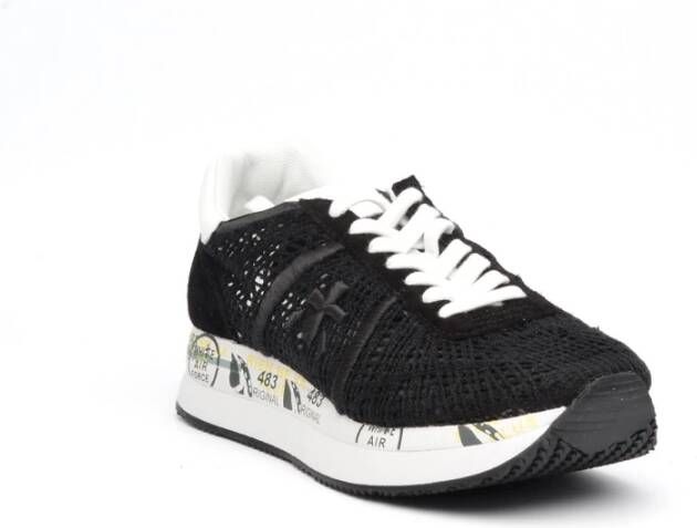 Premiata Zwarte Stof Conny Sneakers Black Dames