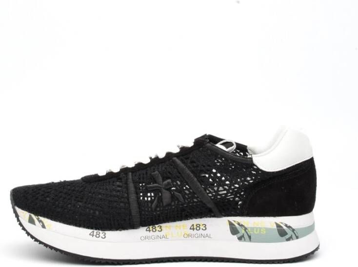 Premiata Zwarte Stof Conny Sneakers Black Dames