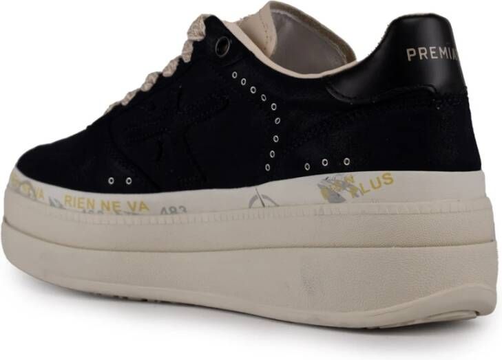 Premiata Zwarte Suède Damessneakers Black Dames