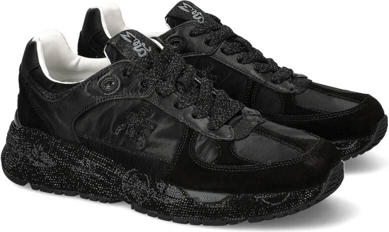 Premiata Zwarte Suède Leren Sneakers Black Dames