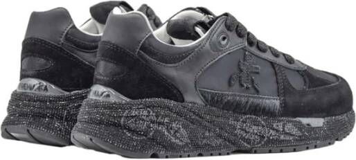 Premiata Zwarte Suède Leren Sneakers Black Dames