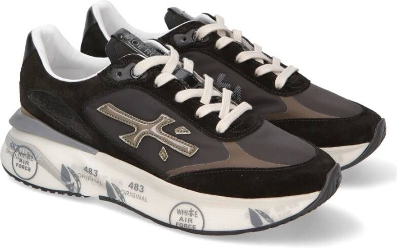 Premiata Zwarte Suède Leren Sneakers Chic Stijl Black Dames