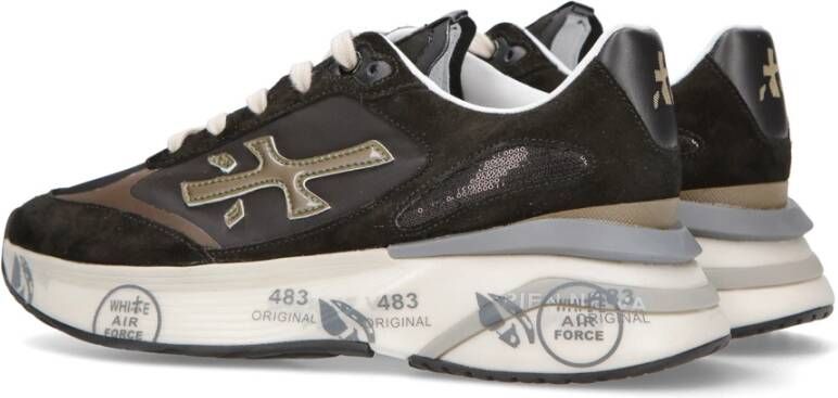 Premiata Zwarte Suède Leren Sneakers Chic Stijl Black Dames