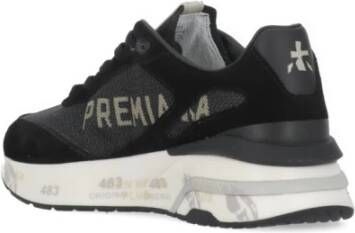 Premiata Zwarte Suède Technische Stof Sneakers Vrouw Black Dames