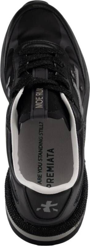 Premiata Zwarte technische stof en leren sneakers Black Dames