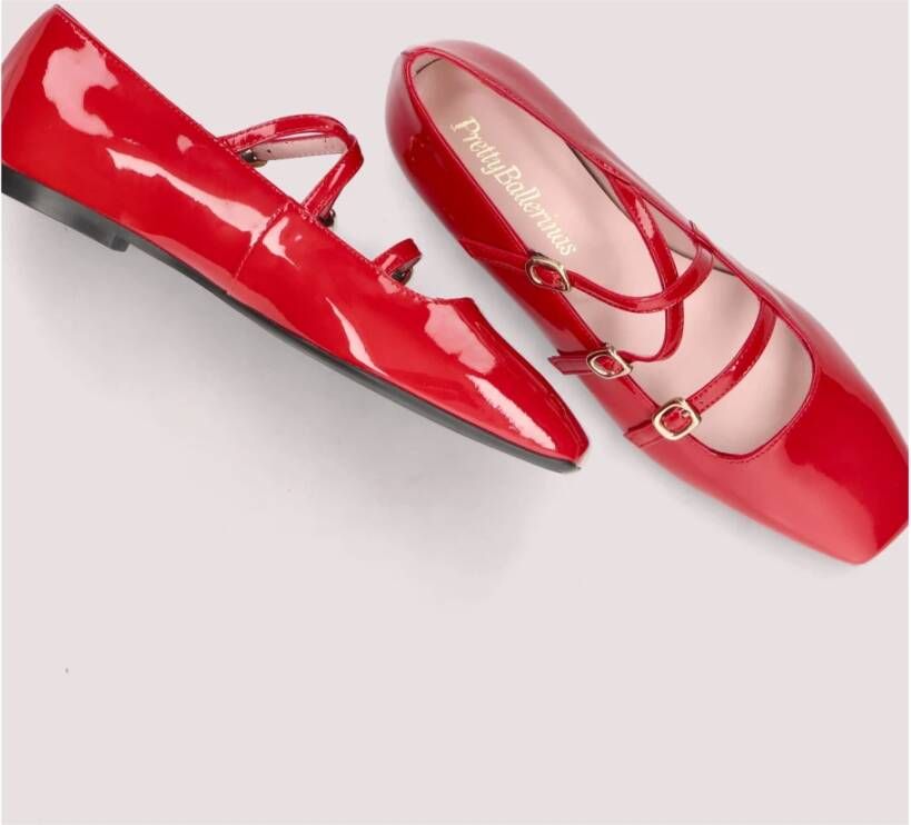 Pretty Ballerinas Dames Patent Leren Ballet Flats Red Dames