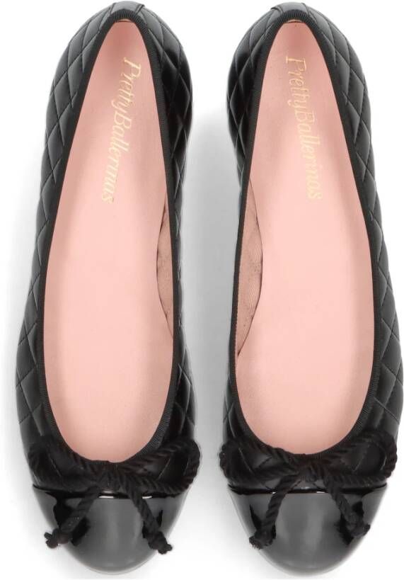 Pretty Ballerinas Gewatteerde Leren Ballerina met 2 5cm Hak Black Dames