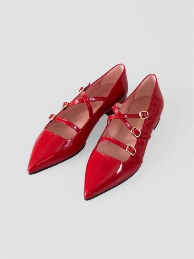 Pretty Ballerinas Rode Lakleren Ballet Flats Red Dames