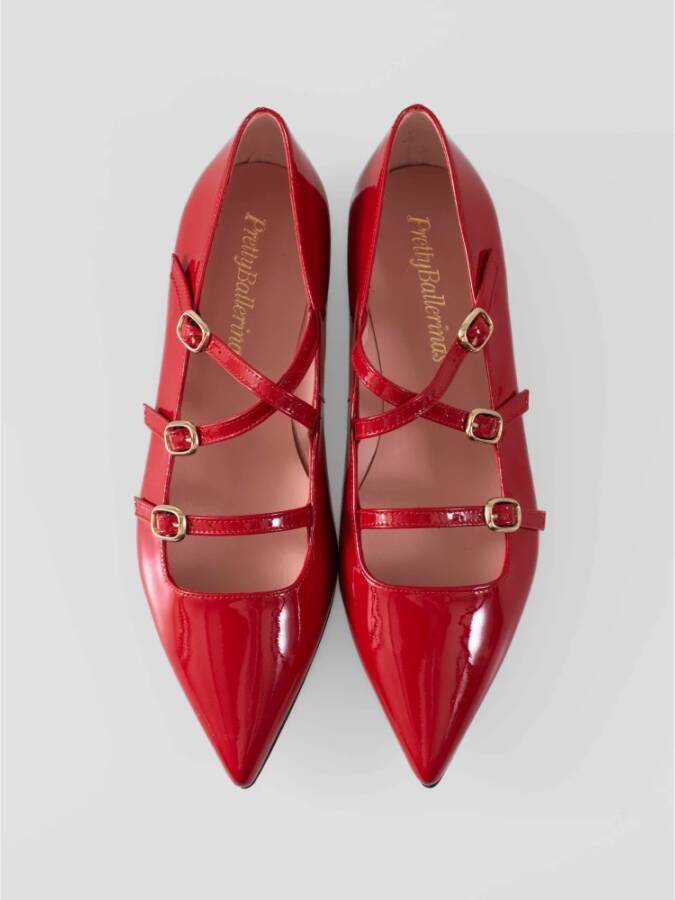 Pretty Ballerinas Rode Lakleren Ballet Flats Red Dames