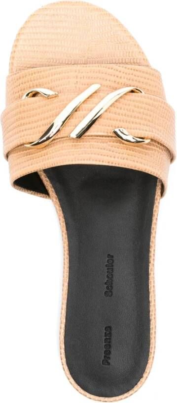 Proenza Schouler Monogram Slide Sandalen Beige Dames