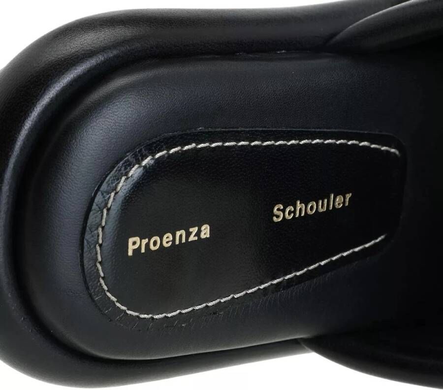 Proenza Schouler Zwarte leren slide sandalen Black Dames