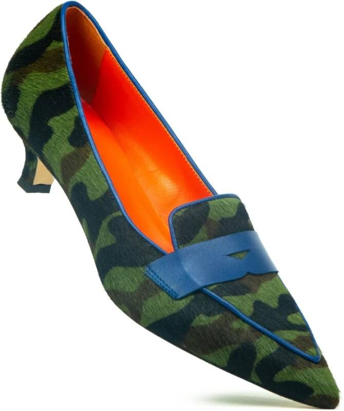 Prosperine Camouflage Hak Loafer Green Dames