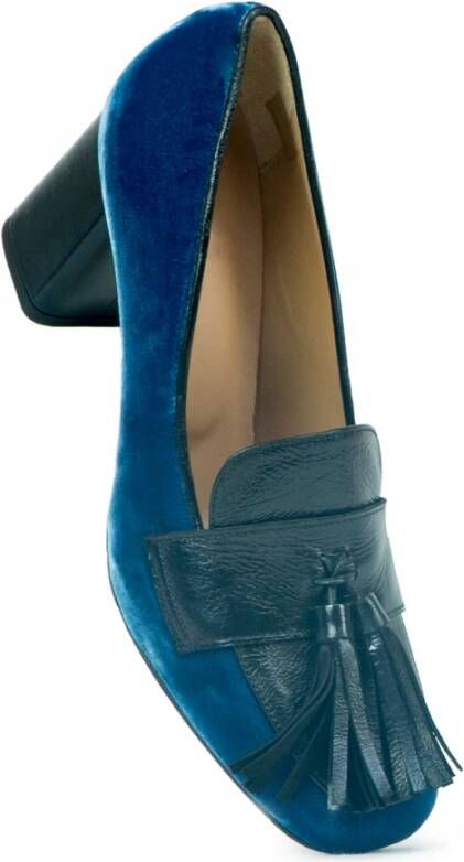 Prosperine Fluwelen Loafer met Kwastjes Blue Dames