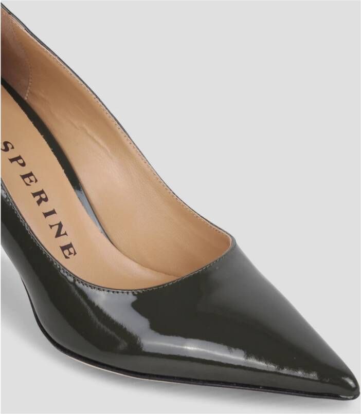 Prosperine Gelakte puntige pumps met spoolhak Gray Dames