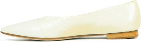 Prosperine Glanzende Leren Ballerina Schoenen White Dames