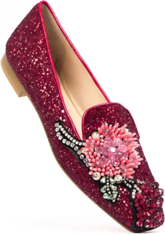 Prosperine Glitter Ballerina met Kleurrijke Stenen Red Dames