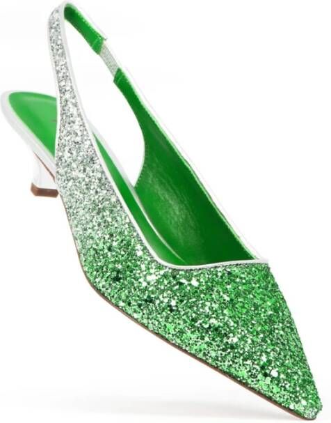 Prosperine Glitter Bicolor Leren Pumps Green Dames