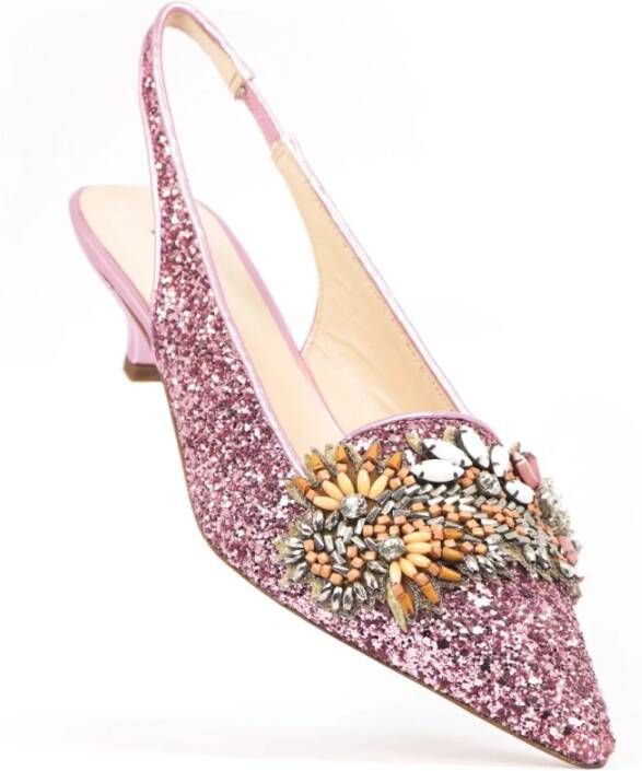 Prosperine Glitter Slingback met elastische band Pink Dames