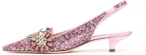 Prosperine Glitter Slingback met elastische band Pink Dames