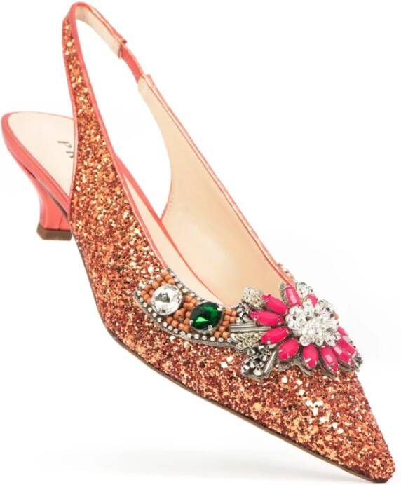 Prosperine Glitter Slingback met kleurrijke stenen Pink Dames