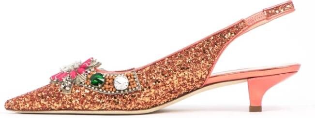 Prosperine Glitter Slingback met kleurrijke stenen Pink Dames