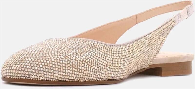 Prosperine Gouden platte schoenen met microrhinestones Beige Dames