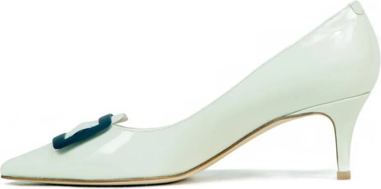 Prosperine Lakleren pumps in roomkleur White Dames