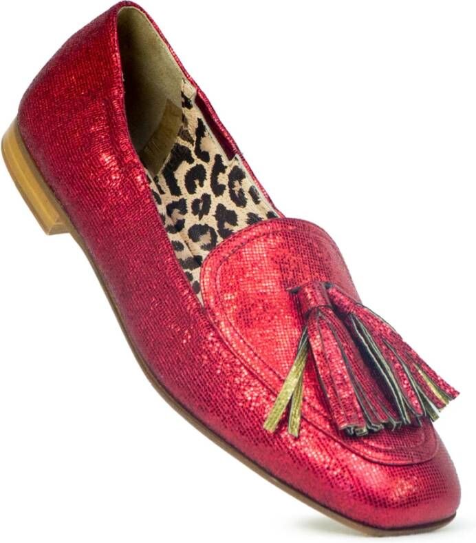 Prosperine Leren Mocassin met Kwastjes Red Dames