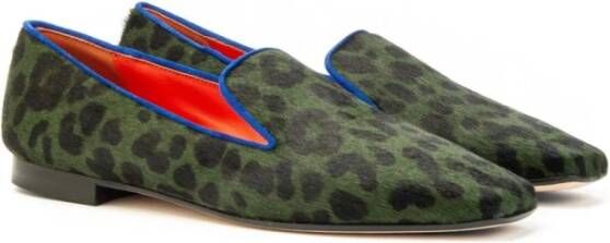 Prosperine Leren Mocassin met Suède Detail Green Dames