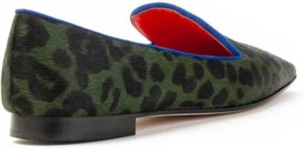 Prosperine Leren Mocassin met Suède Detail Green Dames