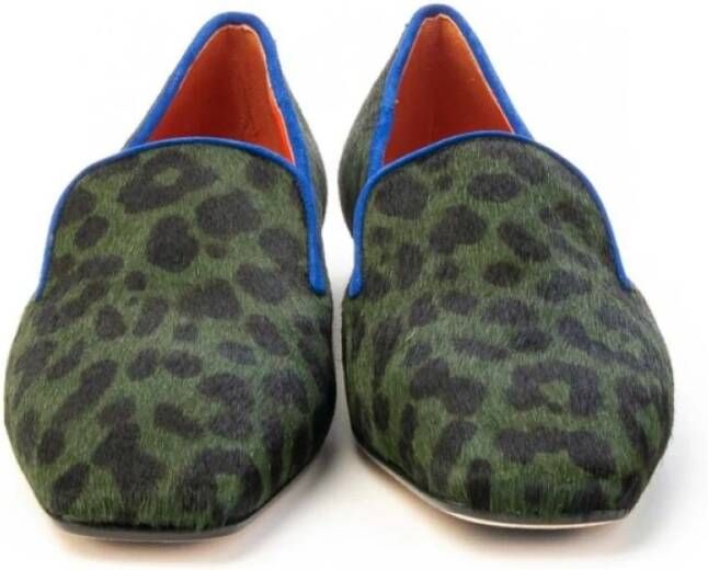 Prosperine Leren Mocassin met Suède Detail Green Dames