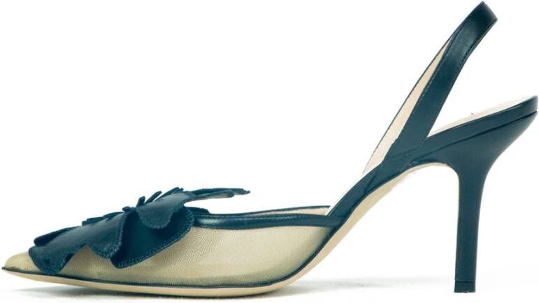 Prosperine Mesh en Leren Slingback Schoen Beige Dames