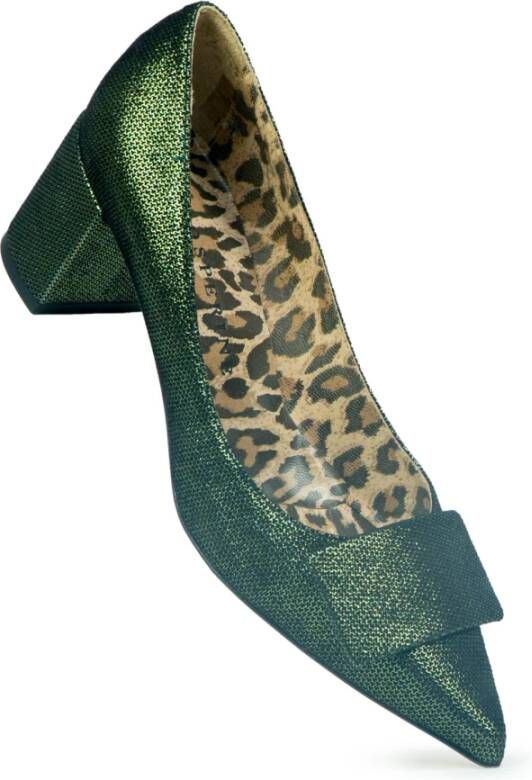 Prosperine Nappa Leren Hakken met Plaquettedetail Green Dames