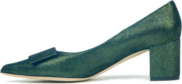 Prosperine Nappa Leren Hakken met Plaquettedetail Green Dames