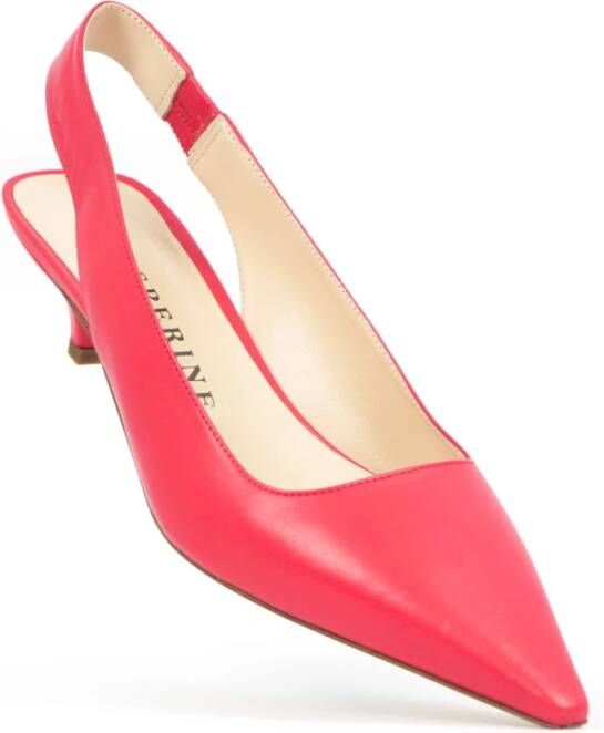 Prosperine Open-toe leren pumps met 35mm hak Red Dames