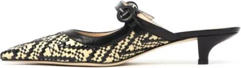 Prosperine Raffia Spigata Sandaal met Leren Gesp Multicolor Dames