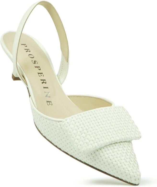 Prosperine Rafia Slingback met Plaque White Dames