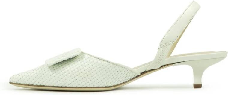 Prosperine Rafia Slingback met Plaque White Dames