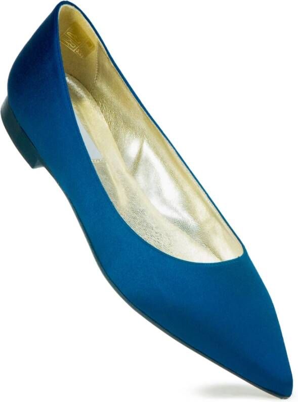 Prosperine Satin Ballerina Schoenen Leren Voering Blue Dames