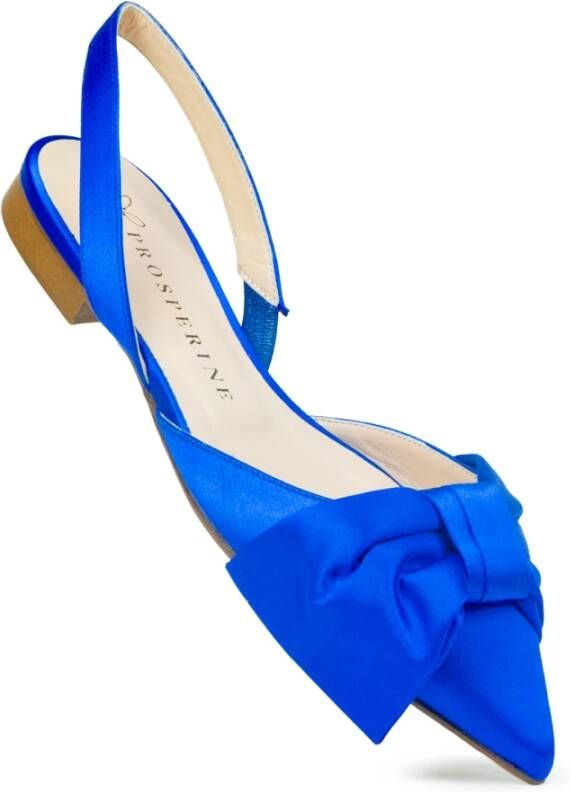 Prosperine Satin Slingback Sandaal met Strik Blue Dames