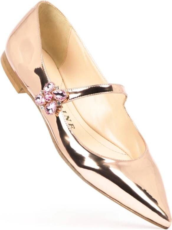 Prosperine Spiegel Ballerina Schoenen met Juweel Detail Pink Dames